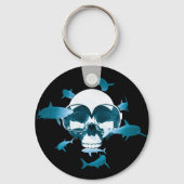 Scuba Diving Skull en Sharhic Design Sleutelhanger (Voorkant)