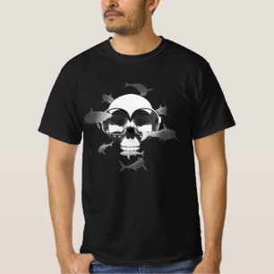 Scuba Diving Skull en Sharhic Design T-shirt