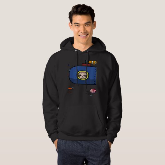 Scuba Diving Snorkeling Sloth Lazy Tired Dive Slee Hoodie (Voorkant volledig)