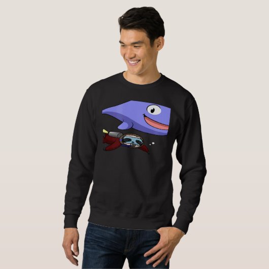 Scuba Diving Snorkeling Sloth Lazy Tired Dive Slee Trui (Voorkant volledig)