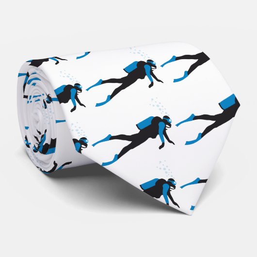 scuba diving sport stropdas (Opgerold)