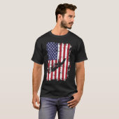 Scuba Diving USA Flag Diver Freediving T-shirt (Voorkant volledig)