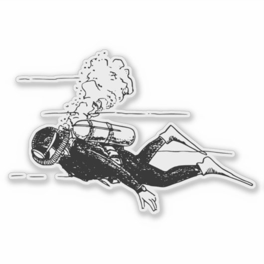 Scuba-duif Sticker (Voorkant)