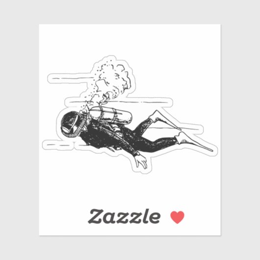 Scuba-duif Sticker (Vel)