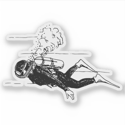 Scuba-duif Sticker (Voorkant)