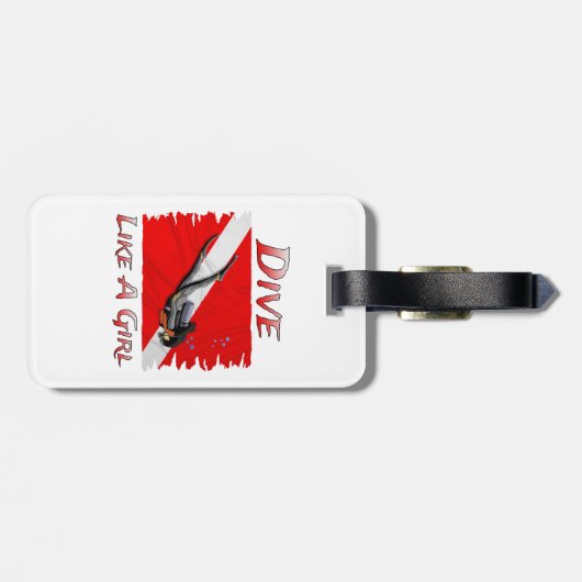 SCUBA duik als een meisje Bagagelabel (Achterkant horizontaal)