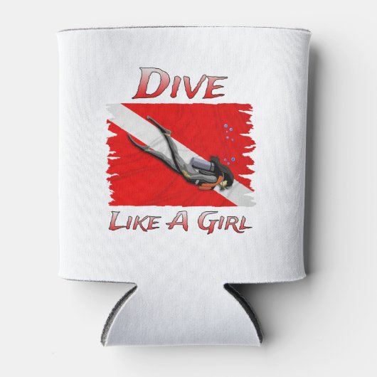 SCUBA duik als een meisje Blikjeskoeler (Voorkant)
