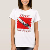 SCUBA duik als een meisje T-shirt (Voorkant)