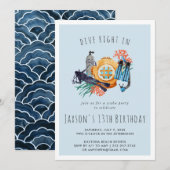 Scuba Duik Verjaardagsfeest Uitnodiging (Voorkant / Achterkant)