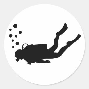 Scuba-duikbelletjes Ronde Sticker