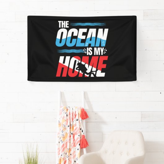 Scuba-duikcadeautjes - afduiken van vlag op scuba spandoek (Insitu)