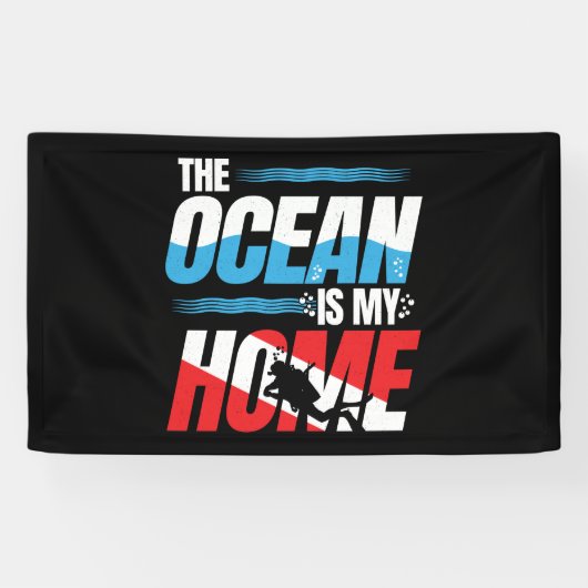 Scuba-duikcadeautjes - afduiken van vlag op scuba spandoek (Horizontaal)