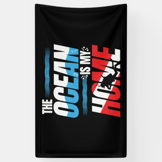 Scuba-duikcadeautjes - afduiken van vlag op scuba spandoek (Verticaal)