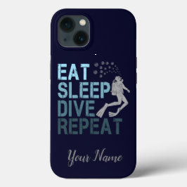 Scuba Duiken Eten Slapen Duik Herhaal zegging Case-Mate iPhone Case