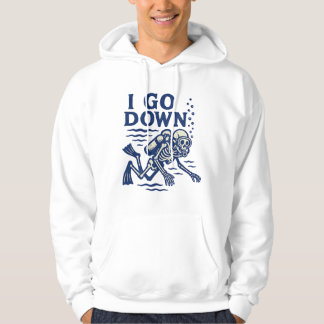 Scuba duiken ga ik naar beneden hoodie