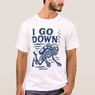 Scuba duiken ga ik naar beneden t-shirt