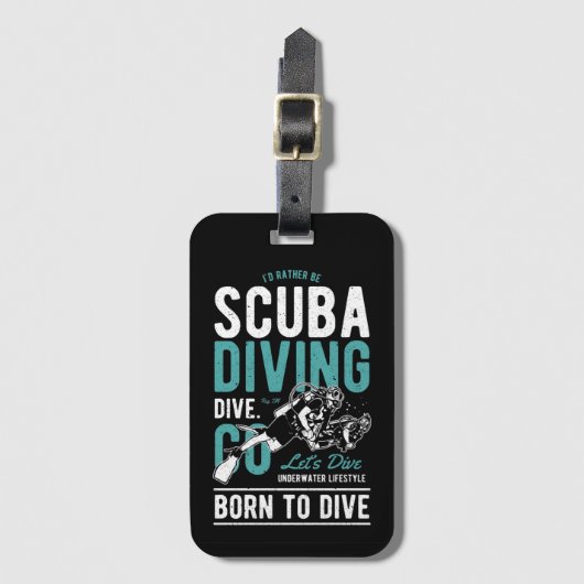 Scuba-duiken geboren om te duiken | Sport Bagagelabel (Voorkant (verticaal))