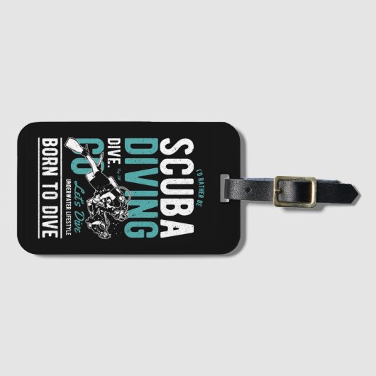 Scuba-duiken geboren om te duiken | Sport Bagagelabel (Voorkant (horizontaal))