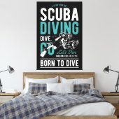 Scuba-duiken geboren om te duiken | Sport Canvas Afdruk (Insitu (Slaapkamer))