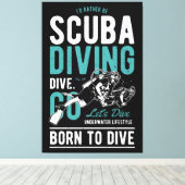 Scuba-duiken geboren om te duiken | Sport Canvas Afdruk (Insitu (Houten vloer))