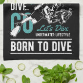 Scuba-duiken geboren om te duiken | Sport Theedoek (Gevouwen)