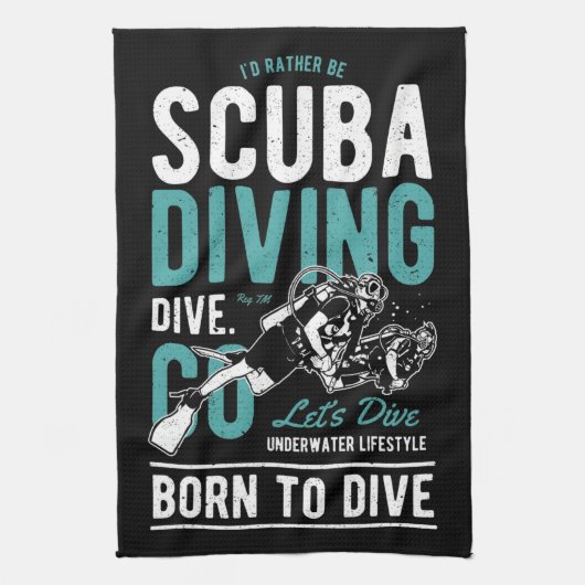 Scuba-duiken geboren om te duiken | Sport Theedoek (Verticaal)