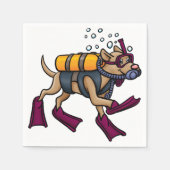 Scuba Duiken Hond Papier Servetten (Voorkant)