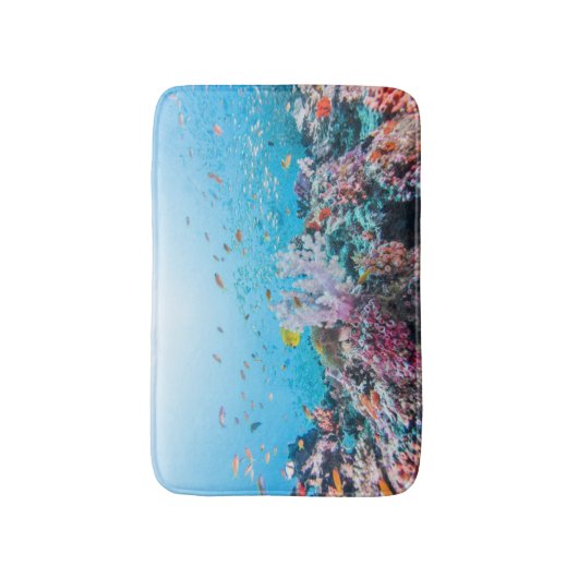 Scuba duiken met kleurrijk rif en koraal badmat (Voorkant Verticaal)