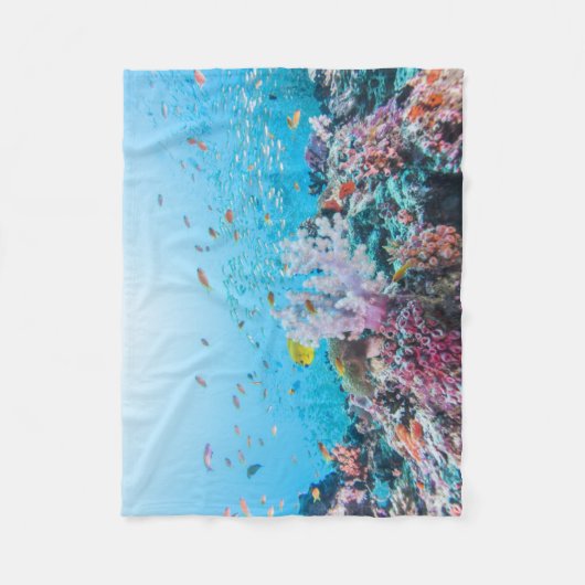 Scuba duiken met kleurrijk rif en koraal fleece deken (Voorkant)