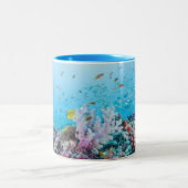 Scuba duiken met kleurrijk rif en koraal tweekleurige koffiemok (Center)