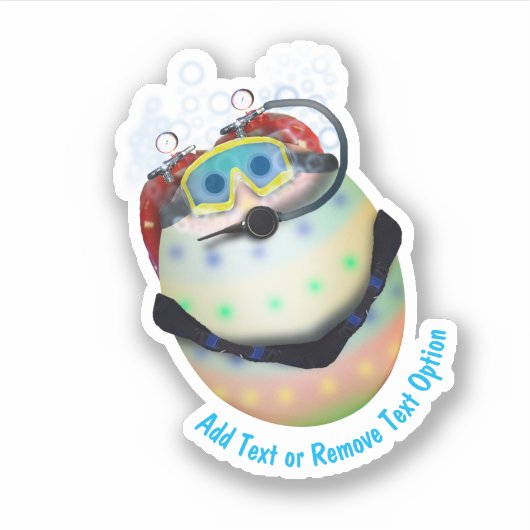 SCUBA Duiken Paasei Sticker (Voorkant)
