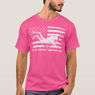 Scuba Duiken Patriottische Amerikaanse Vlag Duiksp T-shirt