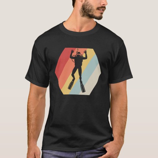 Scuba Duiken Retro Dive Diver 3 T-shirt (Voorkant)