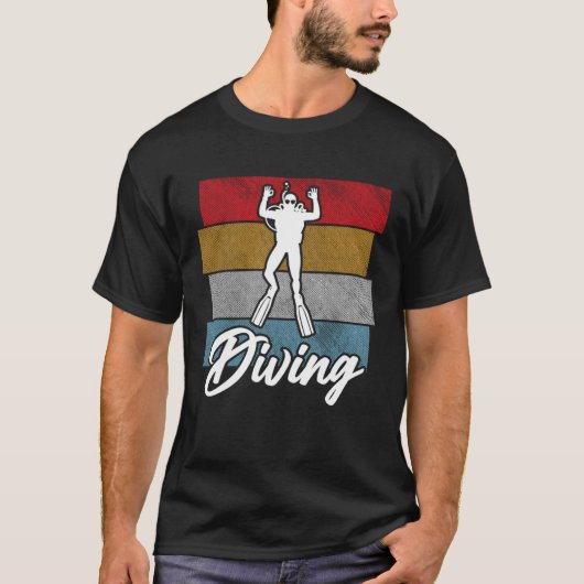 Scuba Duiken Retro Dive Diver 4 T-shirt (Voorkant)