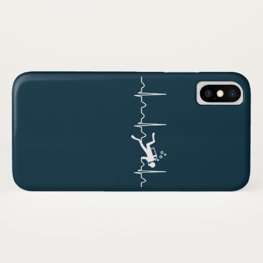 Scuba duikende hartslag Case-Mate iPhone case (Achterkant (horizontaal))