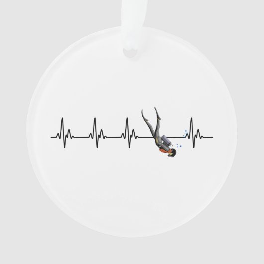SCUBA-duikende hartslag Ornament (voorkant)