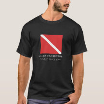 Scuba duikende Logo - Rood witte vlag T-shirt van
