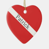 Scuba duikende Logo - Roodhartvlag van duiker Keramisch Ornament (Rechts)