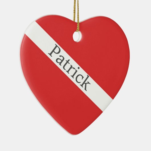 Scuba duikende Logo - Roodhartvlag van duiker Keramisch Ornament (Rechts)