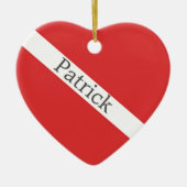 Scuba duikende Logo - Roodhartvlag van duiker Keramisch Ornament (Voorkant)