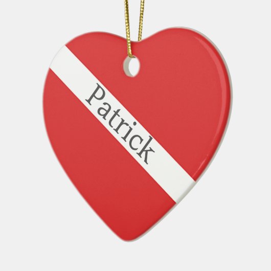 Scuba duikende Logo - Roodhartvlag van duiker Keramisch Ornament (Links)