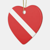 Scuba duikende Logo - Roodwitte vlag van duiker Keramisch Ornament (Links)