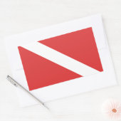 Scuba duikende Logo - Roodwitte vlag van duiker Rechthoekige Sticker (Envelop)