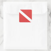 Scuba duikende Logo - Roodwitte vlag van duiker Vierkante Sticker (Tas)