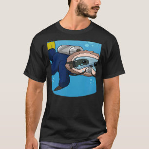 Scuba duikende norkelende sleuf lui getild duif t-shirt