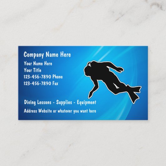Scuba-duikende Visitekaartjes (Voorkant)