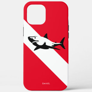Scuba duikende vlag met haai op maat Case-Mate iPhone case
