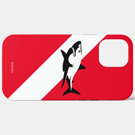 Scuba duikende vlag met haai op maat Case-Mate iPhone case (Achterkant (horizontaal))