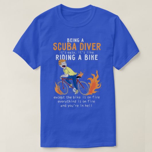 Scuba-duiker als ringbike-fietser t-shirt (Design voorkant)