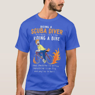 Scuba-duiker als ringbike-fietser t-shirt